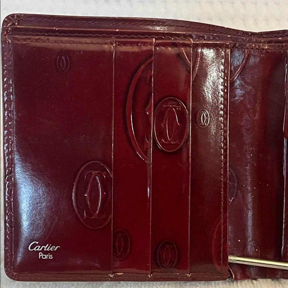 Cartier Bifold Wallet Happy Birthday Bordeaux Patent Leather